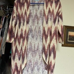 Maurice’s Chevron Patterned 3/4‎ sleeve Cardigan size small
